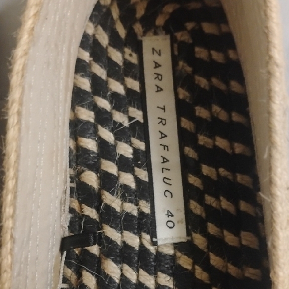 Zara Trafaluc Woven Cream and Black Shoes - Picture 2 of 3